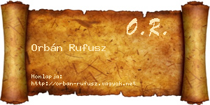 Orbán Rufusz névjegykártya