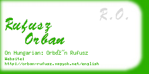 rufusz orban business card